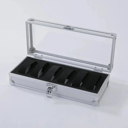 Boîte à Montre Homme 12 Compartiments Aluminium – Écrin Rigide Intérieur Suédine