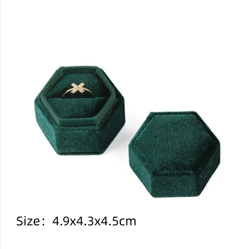 Écrin à Bague Octogonal Velours Noir – 1 Emplacement
