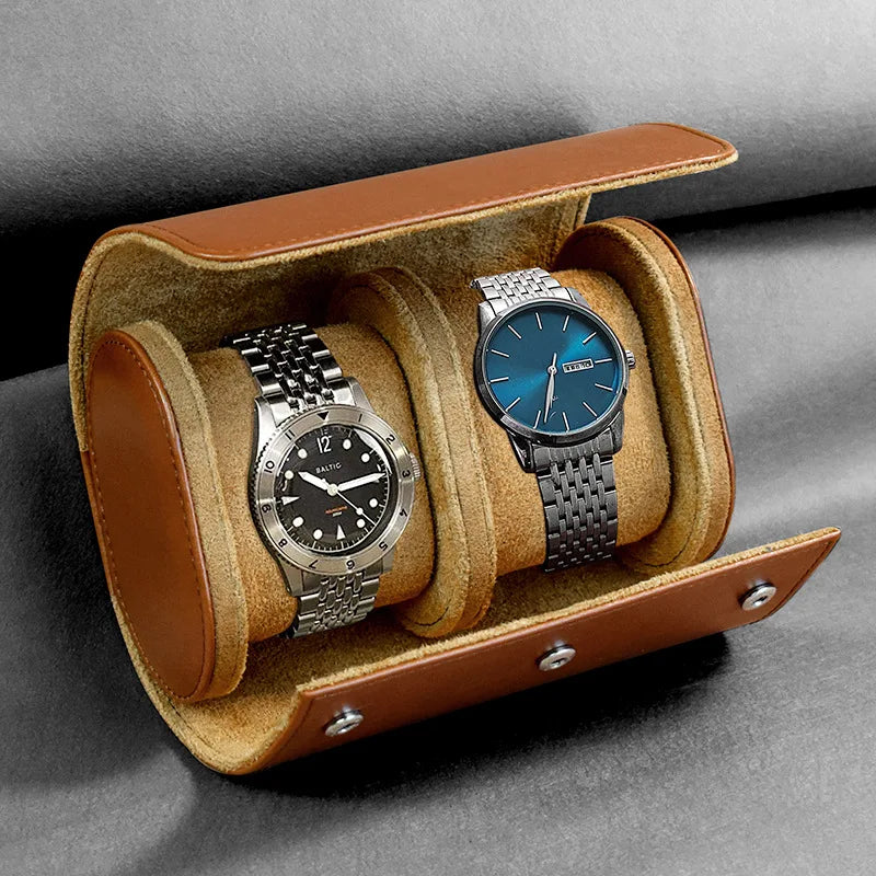 Boîte à Montre Homme 1 Montre Coussin Amovible Marron – Étui Roulé Voyage