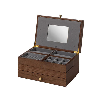 Boîte à Bijoux en Bois Multi-Niveaux – Grande Capacité