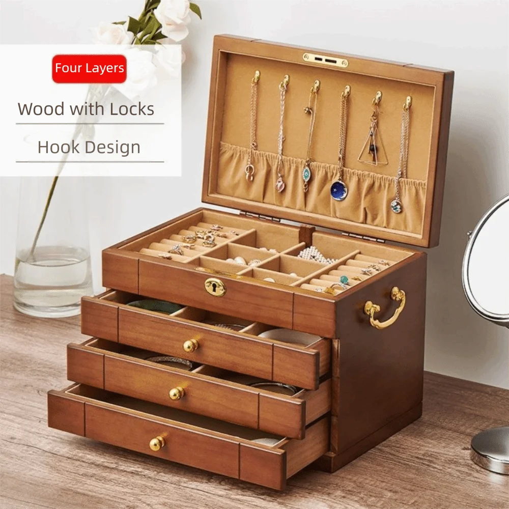 Coffret Bijoux Bois Serrure