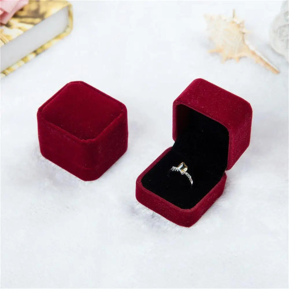 Écrin à Bague Vintage Cuir PU Noir – 1 Emplacement