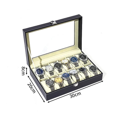 Boîte à Montre Homme 10 Compartiments Effet Noyer – Édition Prestige