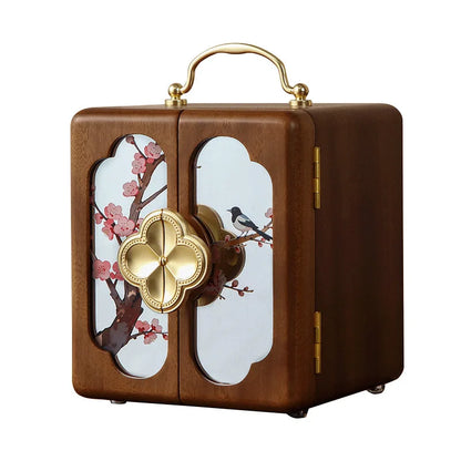 Boîte à Bijoux en Bois Massif à Double Porte – Format Compact