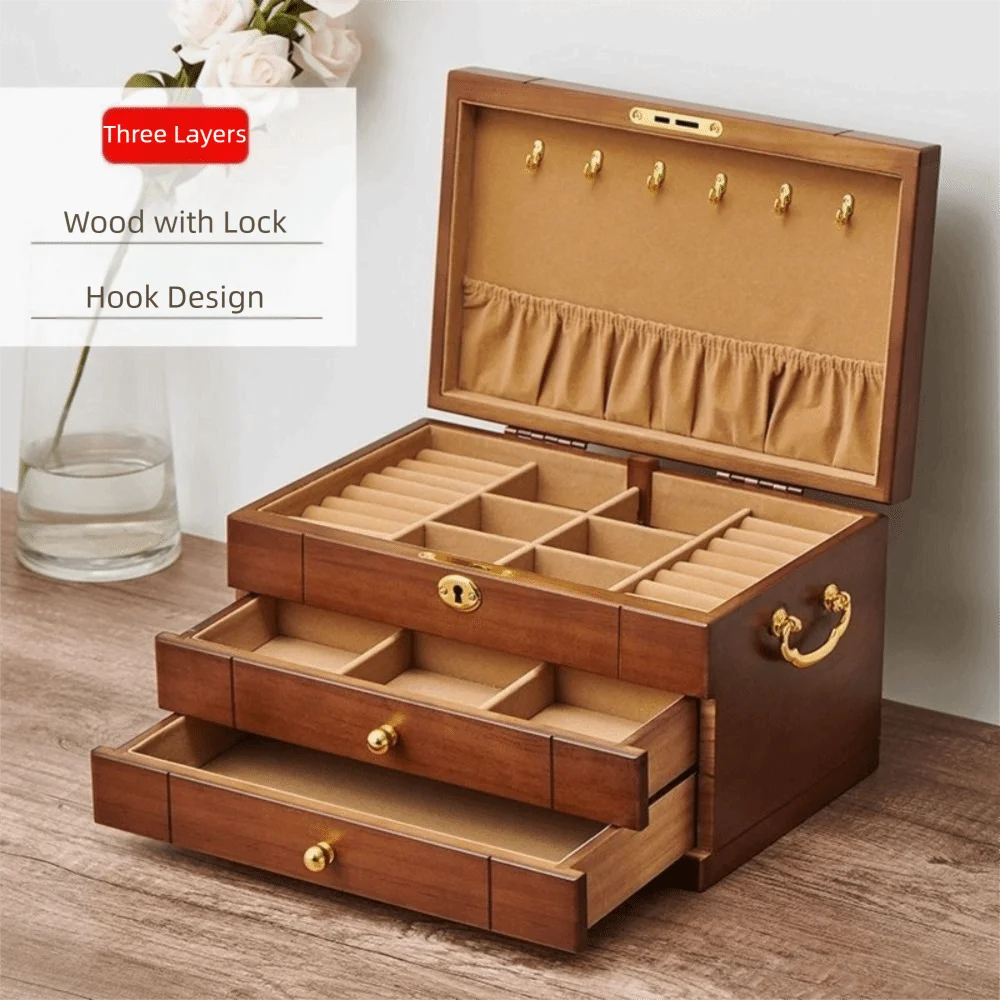 Coffret Bijoux Bois Serrure