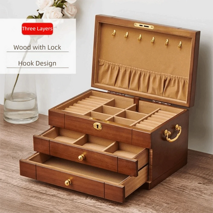 Coffret Bijoux Bois Serrure