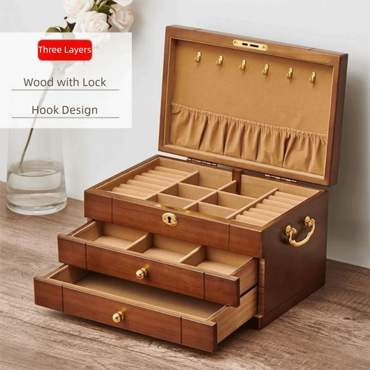 Coffret Bijoux Bois Serrure