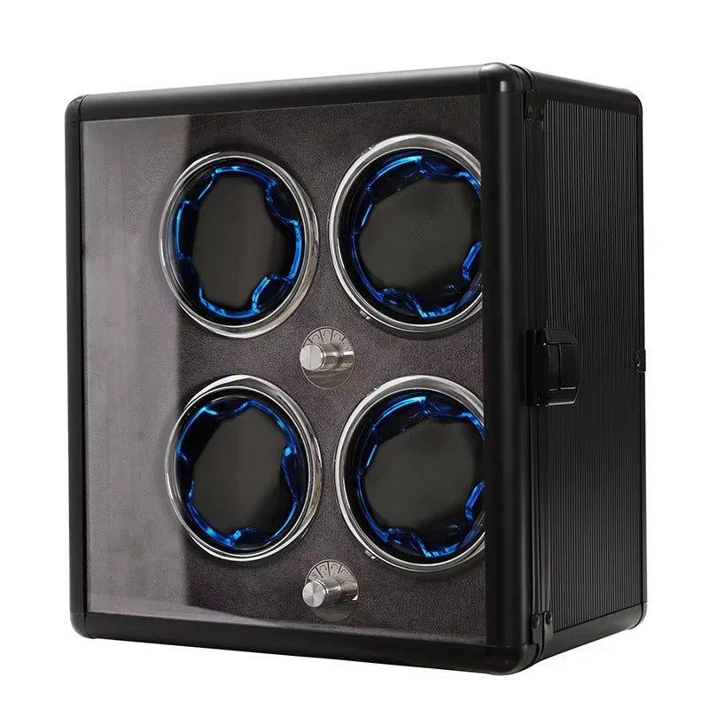 Remontoir 4 Montres Aluminium Noir