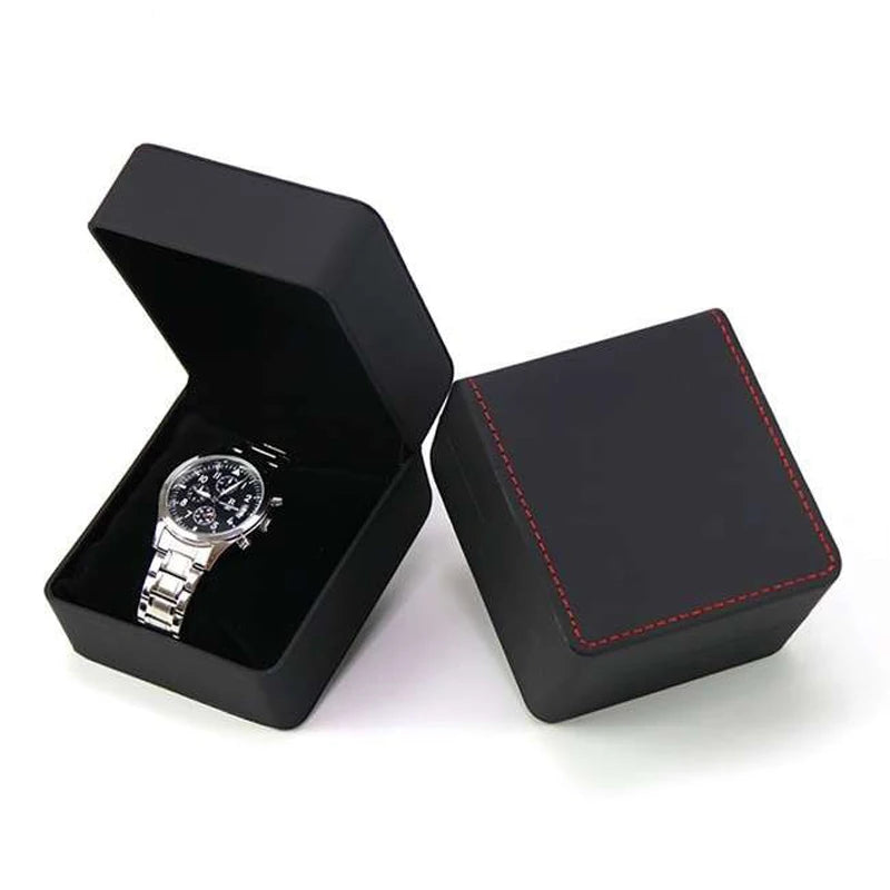 Boîte à Montre Homme 1 Montre Cuir PU Marron – Coffret Cadeau avec Coussin