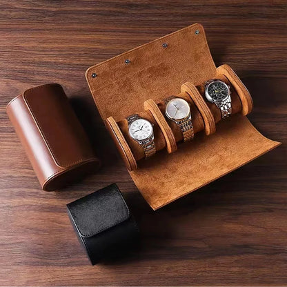 Boîte à Montre Homme 1 Montre Coussin Amovible Marron – Étui Roulé Voyage
