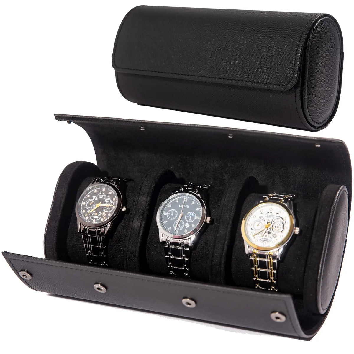 Boîte à Montre Homme 2 Compartiments Cuir Marron – Fabrication Artisanale