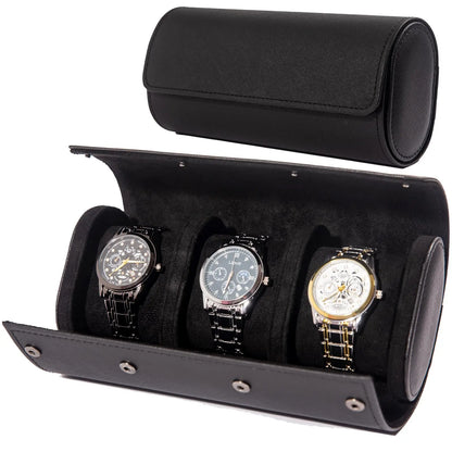 Boîte à Montre Homme 2 Compartiments Cuir Marron – Fabrication Artisanale