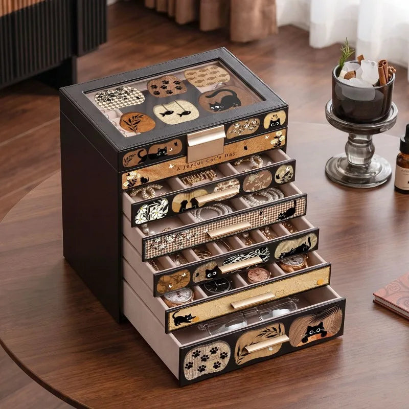 Boîte à Bijoux Tiroirs Rétro