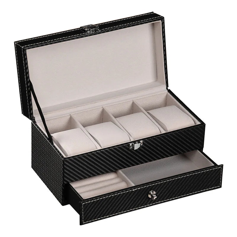 Boîte à Montre Homme 1 Montre Cuir PU Marron – Coffret Cadeau avec Coussin