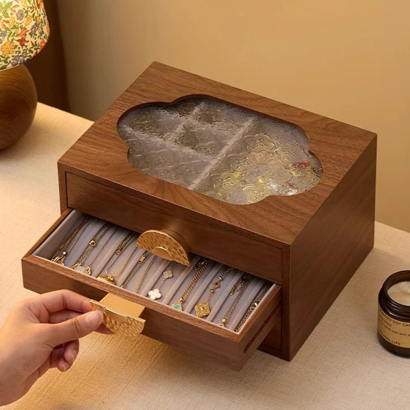 Boîte à Bijoux en Bois Vintage – Grande Capacité