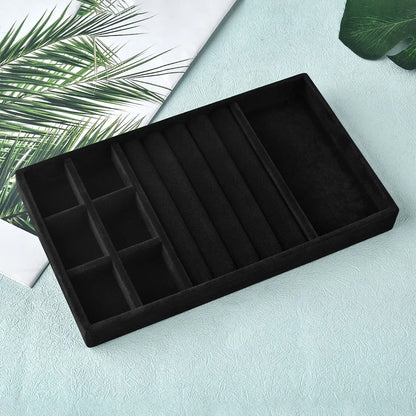 Tiroir à Bijoux Flanelle Noire Dressing Pratique