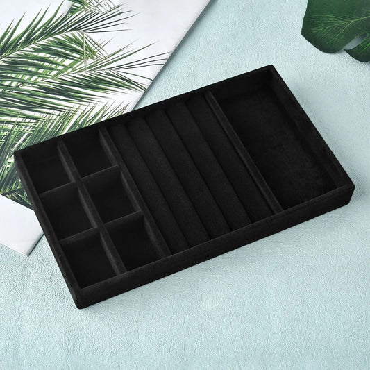 Tiroir à Bijoux Flanelle Noire Dressing Pratique