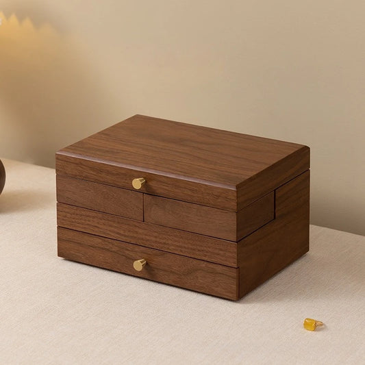 Boîte à Bijoux en Bois Multi-Niveaux – Grande Capacité