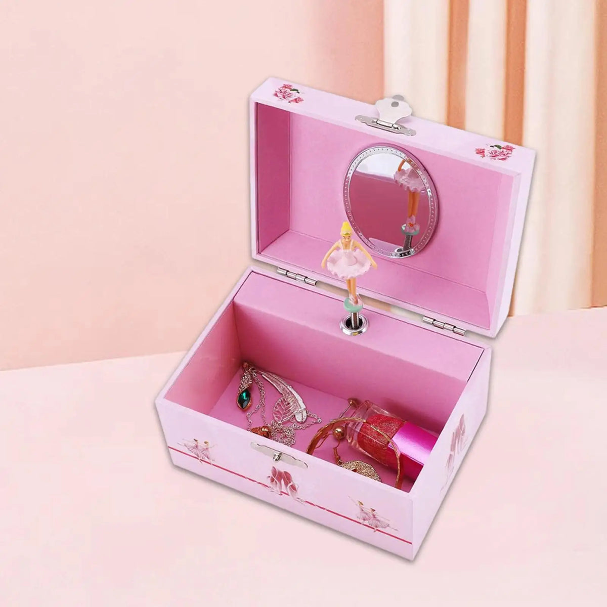 Petite Boîte à Musique Danseuse Rose Bois