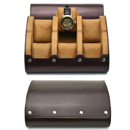 Boîte à Montre Homme 3 Compartiments Cuir PU Noir – Écrin de Voyage Compact
