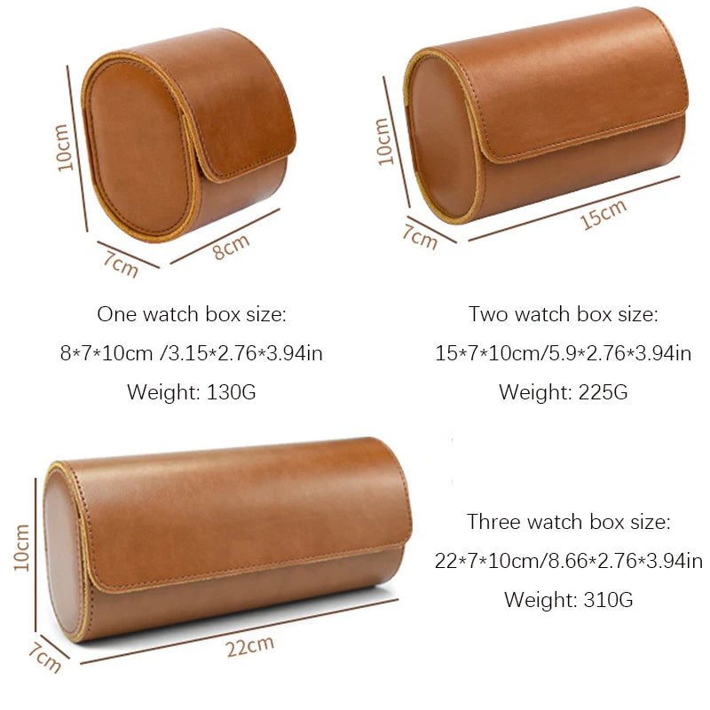 Boîte à Montre Homme 1 Montre Coussin Amovible Marron – Étui Roulé Voyage