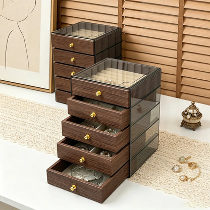 Boîte à Bijoux Bois de Noyer 5 Niveaux – Anti-Oxydation