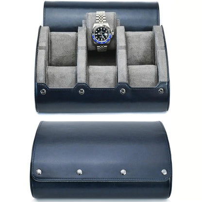 Boîte à Montre Homme 4 Compartiments Cuir PU Marron – Écrin de Voyage Compact