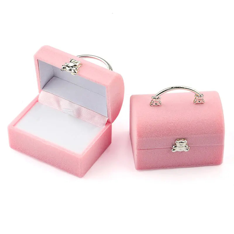 Écrin Ourson Velours Rouge – Bague ou Pendentif