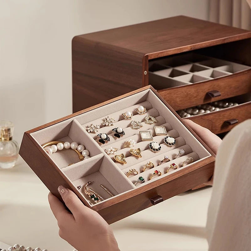 Boîte à Bijoux en Bois avec Serrure – Traitement Anti-Oxydation