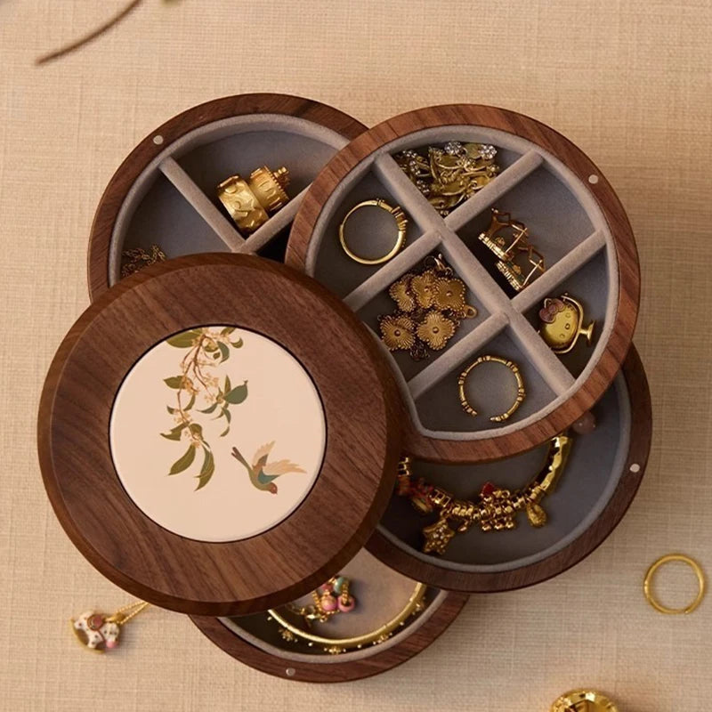 Présentoir à Bijoux Bois Rotatif 360°
