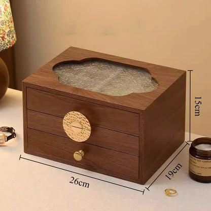 Boîte à Bijoux en Bois Vintage – Grande Capacité