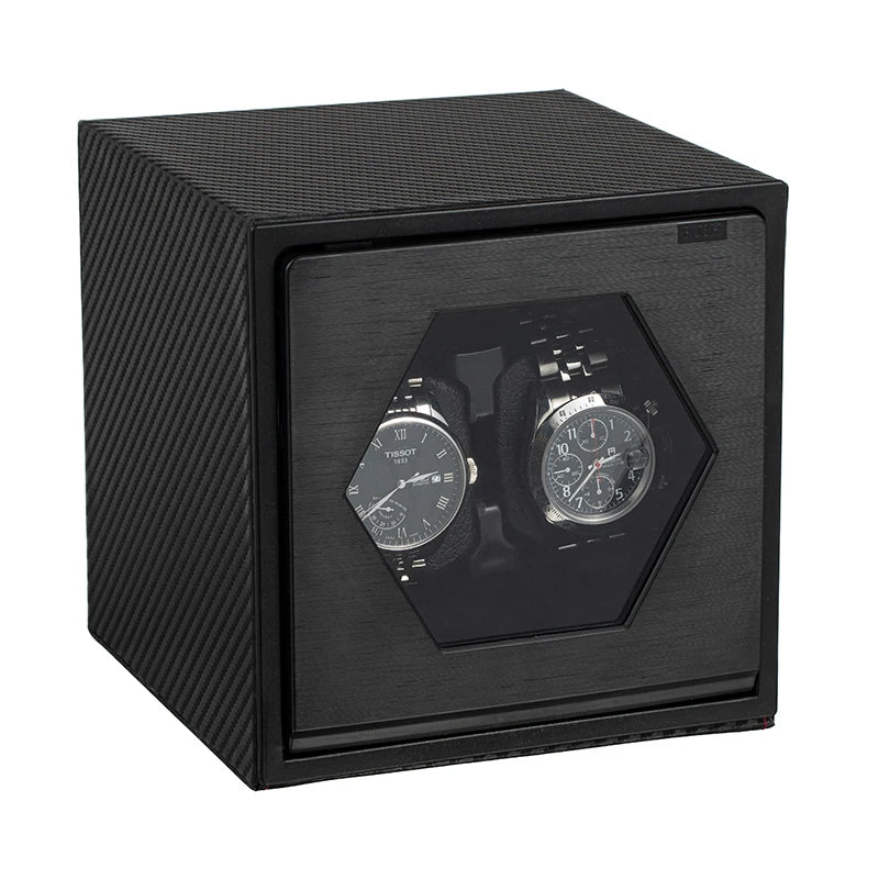 Remontoir 2 Montres Cuir Noir Premium