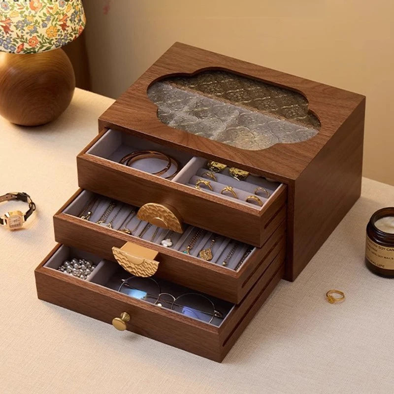 Boîte à Bijoux en Bois Vintage – Grande Capacité