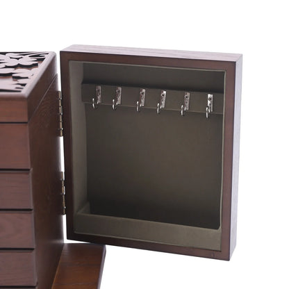 Boîte à Bijoux 5 Niveaux avec Miroir – Grande Capacité, Doublure Bois