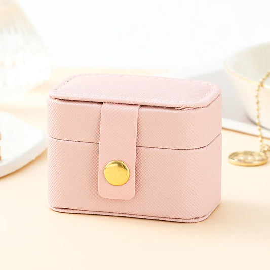Sac à Bijoux de Voyage Mini Cuir Rose