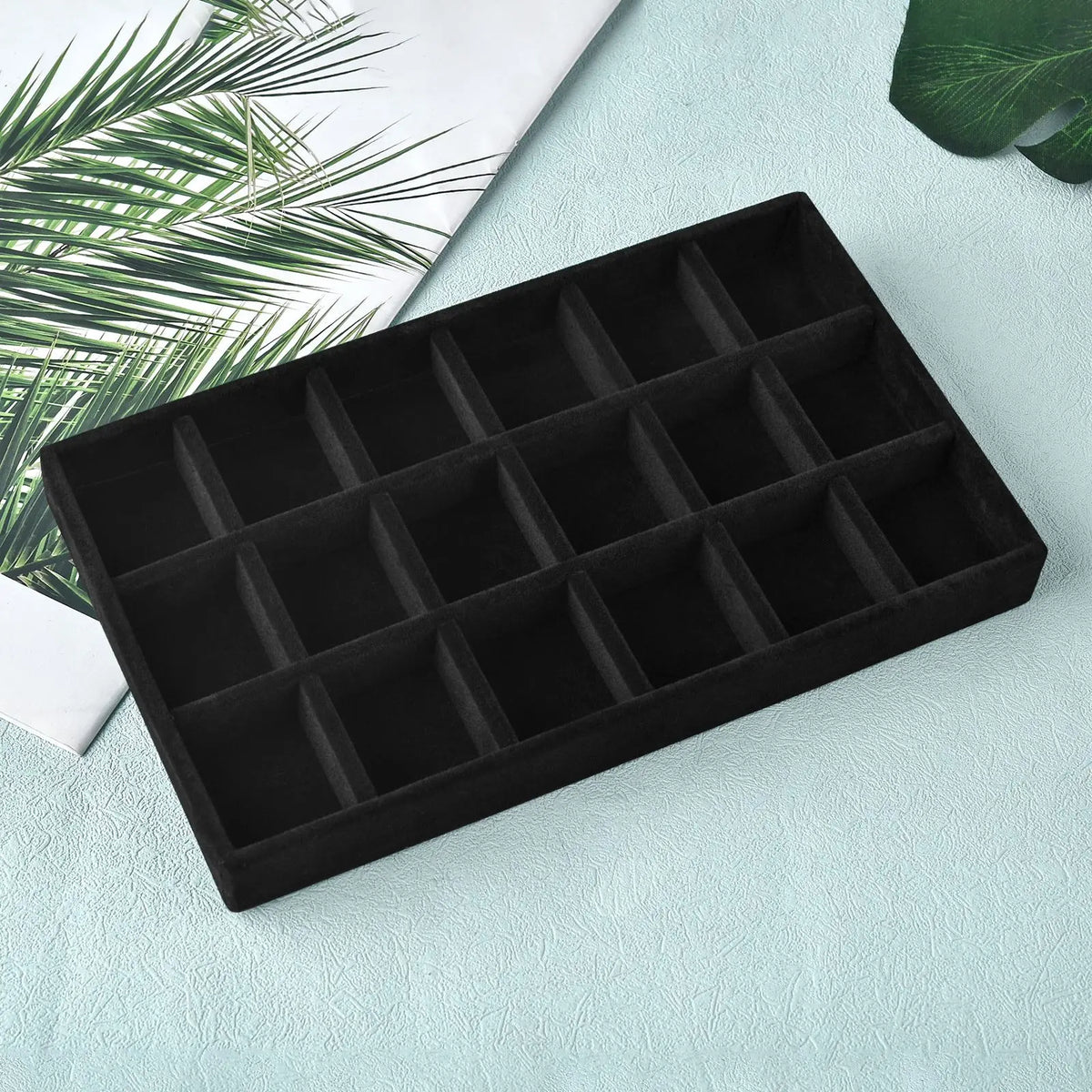 Tiroir à Bijoux Flanelle Noire Dressing Pratique