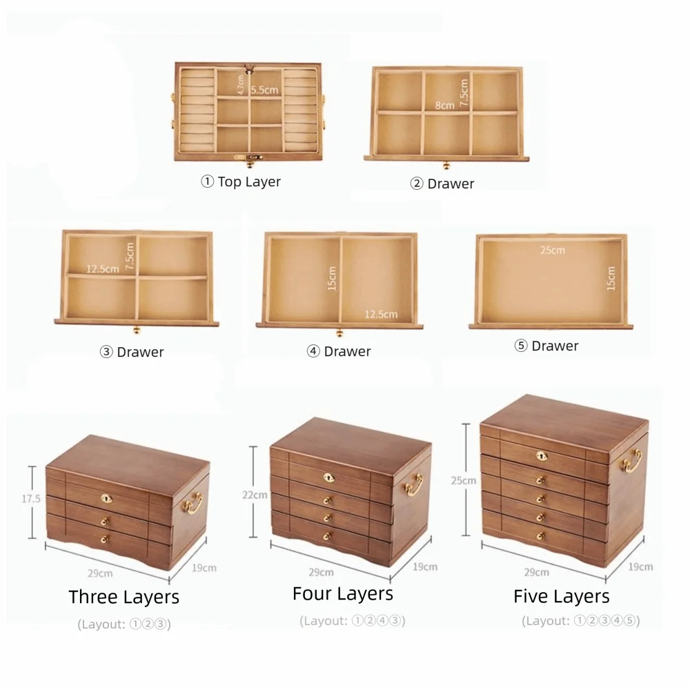Coffret Bijoux Bois Serrure