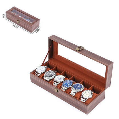 Boîte à Montre Homme 3 Compartiments Effet Noyer – Édition Classique