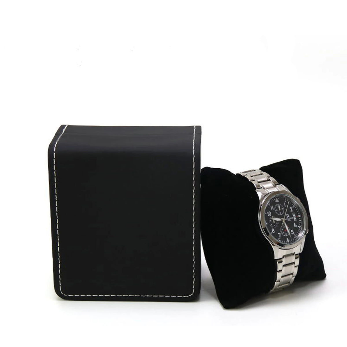 Boîte à Montre Homme 1 Montre Cuir PU Marron – Coffret Cadeau avec Coussin