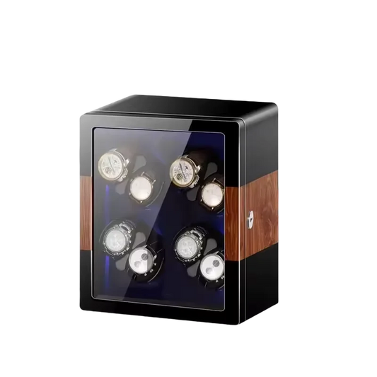 Remontoir 8 Montres Bois Marron Verrou