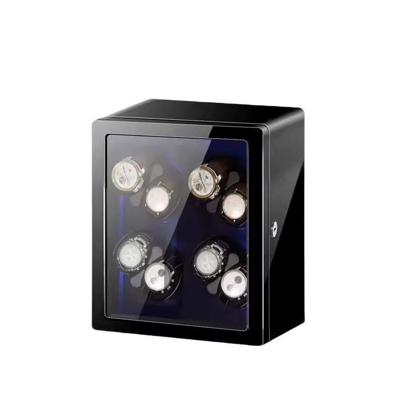Remontoir 8 Montres Bois Marron Verrou