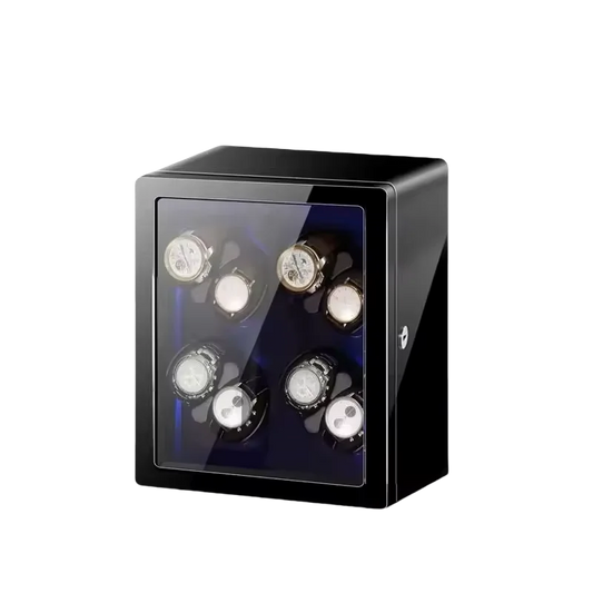 Remontoir 8 Montres Bois Noir Verrou