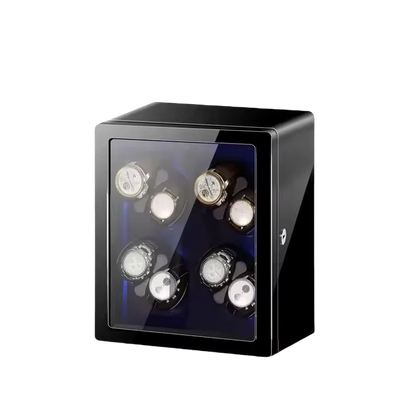 Remontoir 6 Montres Bois Noir Verrou