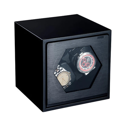 Remontoir 2 Montres Cuir Noir Premium