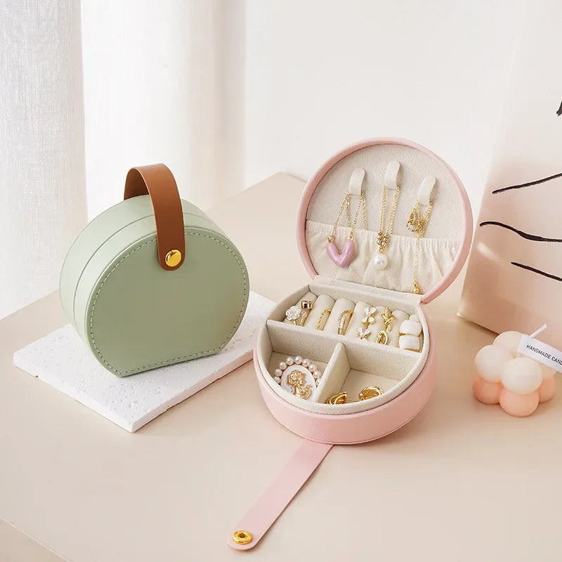 Boîte à Bijoux de Voyage Cuir Blanc – Format Pochette