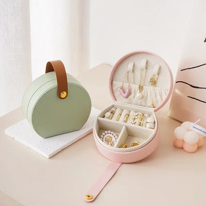 Boîte à Bijoux de Voyage Cuir Blanc – Format Pochette