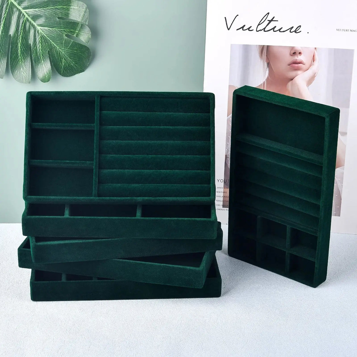 Tiroir à Bijoux Flanelle Noire Dressing Pratique