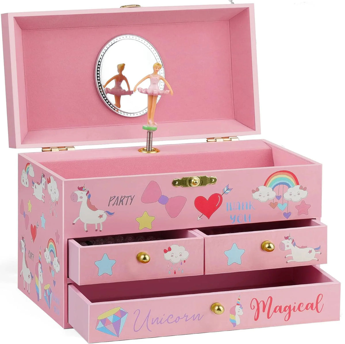 Boîte à Bijoux Musicale Château Licorne