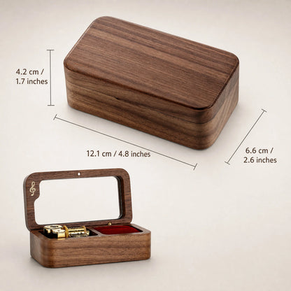 Écrin à Bague Musical Bois Sankyo
