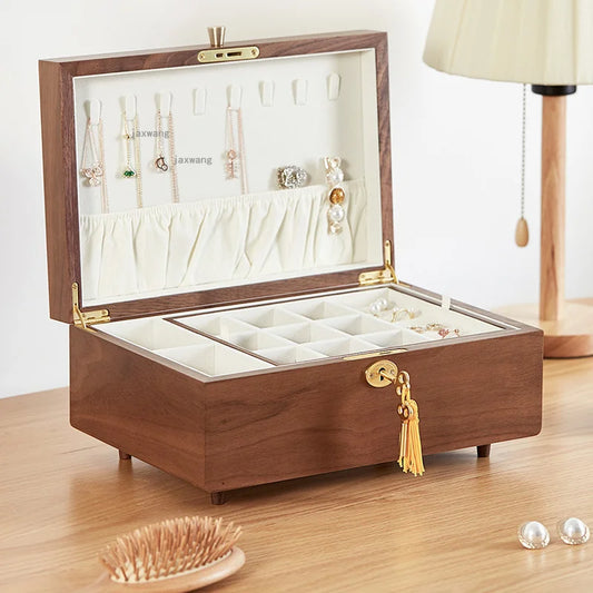 Boîte à Bijoux Style Européen Double Niveau